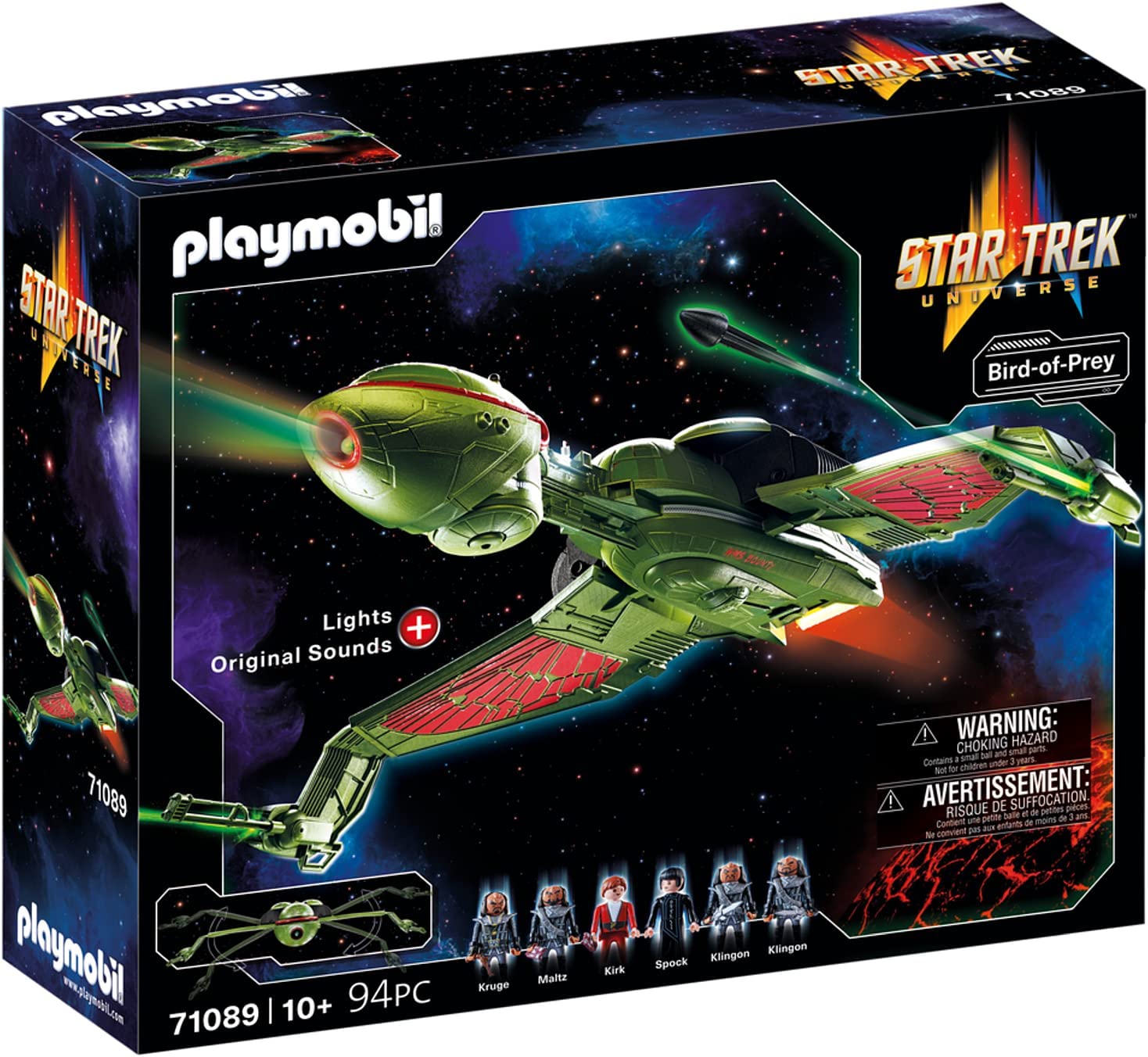 PLAYMOBIL 71089 Star Trek - Klingon Ship: Bird-of-Prey, Blingon Ship with Light Effects, Original Sounds and Collectible Figures, for Star Trek Fans and Children from 10 Years