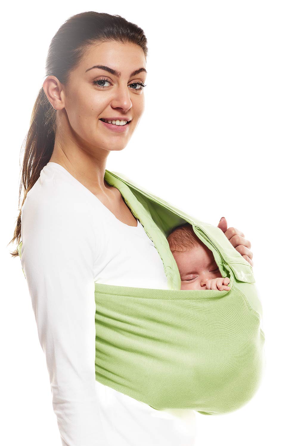 Wallaboo Baby Carrier Sling Connection 100% Cotton Fits Your Baby\'s Shape Green