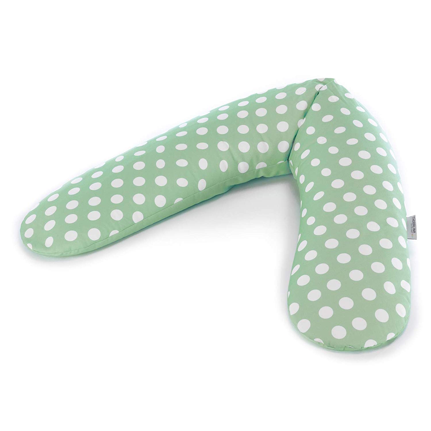 The Original Theraline Nursing Pillow 190 cm Micro Beads Filling Including Cover Indie Dots Green