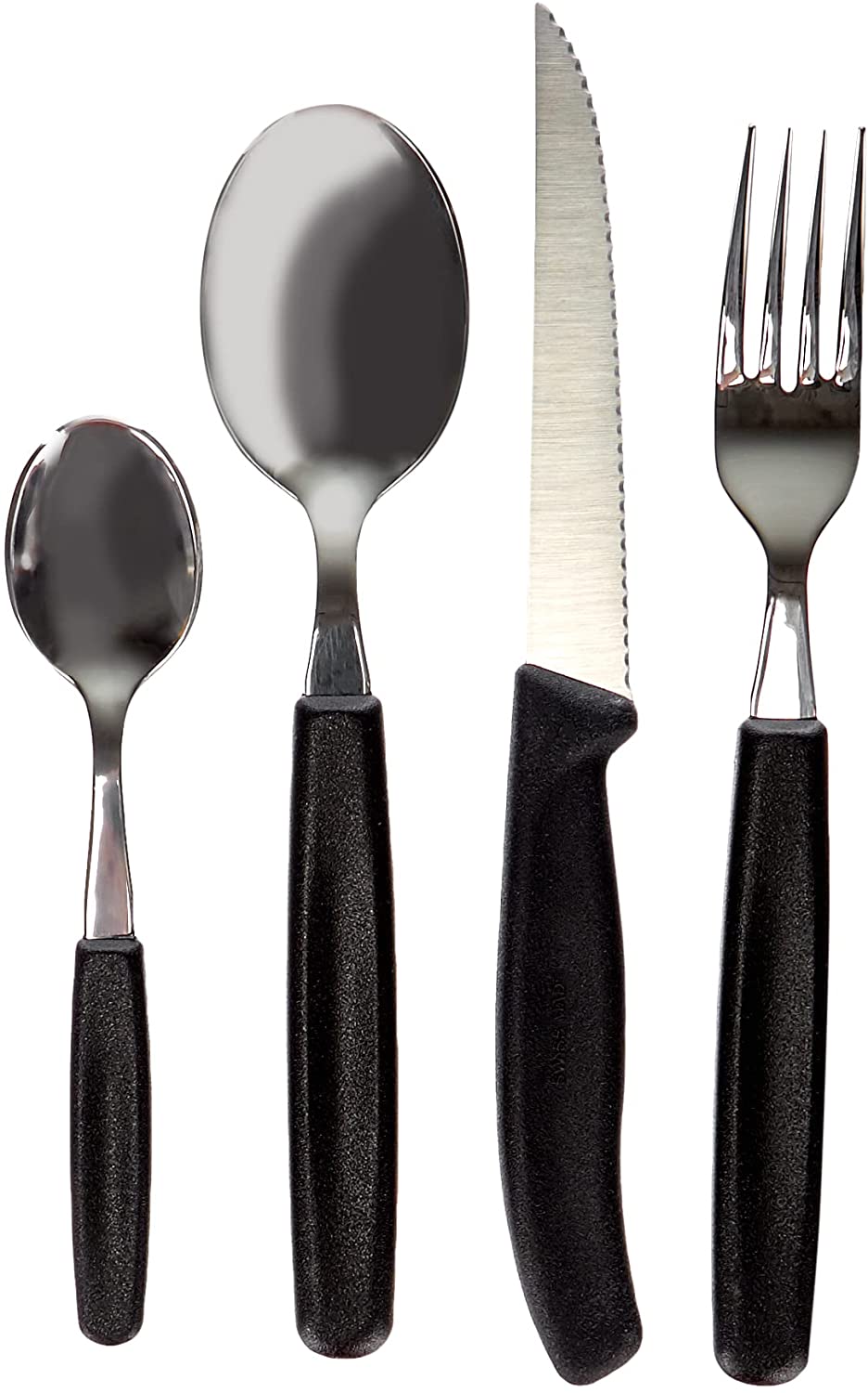 Victorinox Swiss Classic 24-Piece Cutlery Set, Steak Knife, Table Fork, Tablespoon, Coffee Spoon, Black