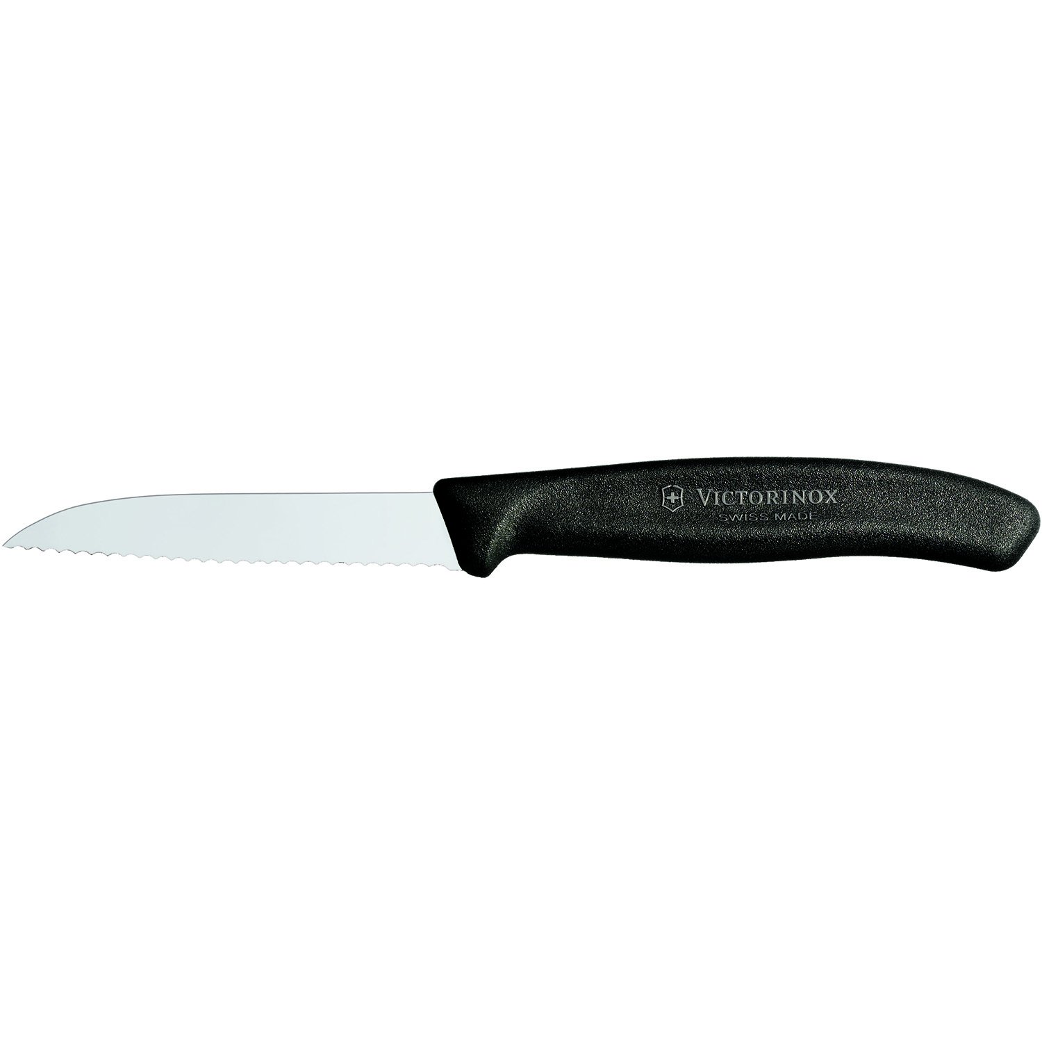 Victorinox 6.7433 Vegetable Knife 8 Serrated Edge Slicing Knife, Black