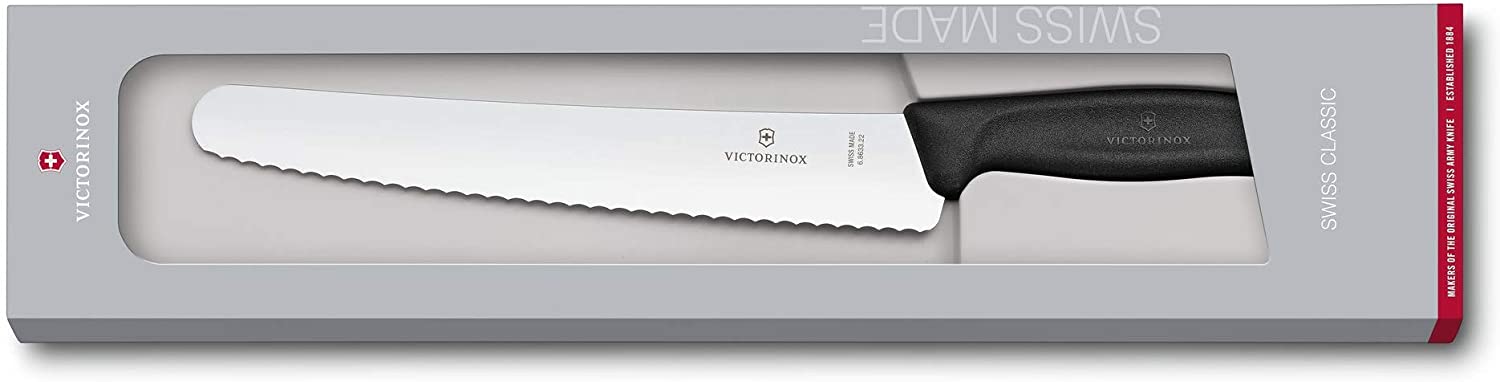 Victorinox Bread and Pastry Knife – Serrated Blade (22 cm) Black