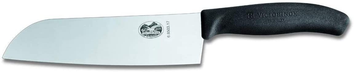 Victorinox 17 cm Swiss Classic Santoku Knife in Blister Pack, Black