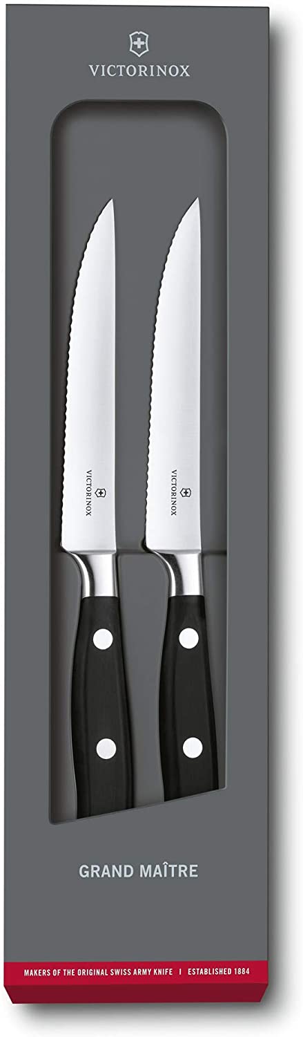 \'Victorinox Cooks Knife Grand Maître Serrated Steak Knife Set, 7.7242.2 W