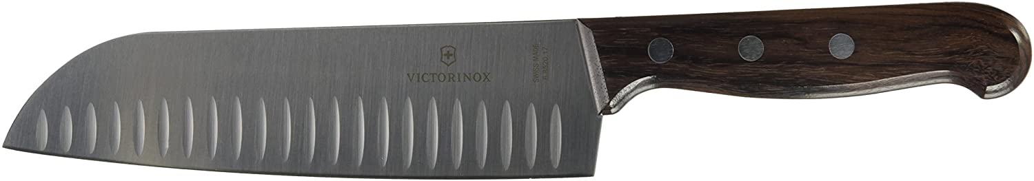 Victorinox VIC-41527 Rosewood Santoku Knife with Wooden Handle, 17 cm, Rustproof, Stainless Steel, Dishwasher Safe