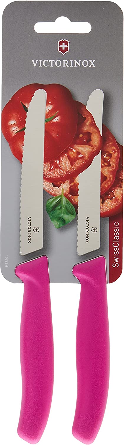 Victorinox Swiss Classic Kitchen Knives Set of 2 11 cm Extra Sharp Serrated Edge Ergonomic Dishwasher Safe