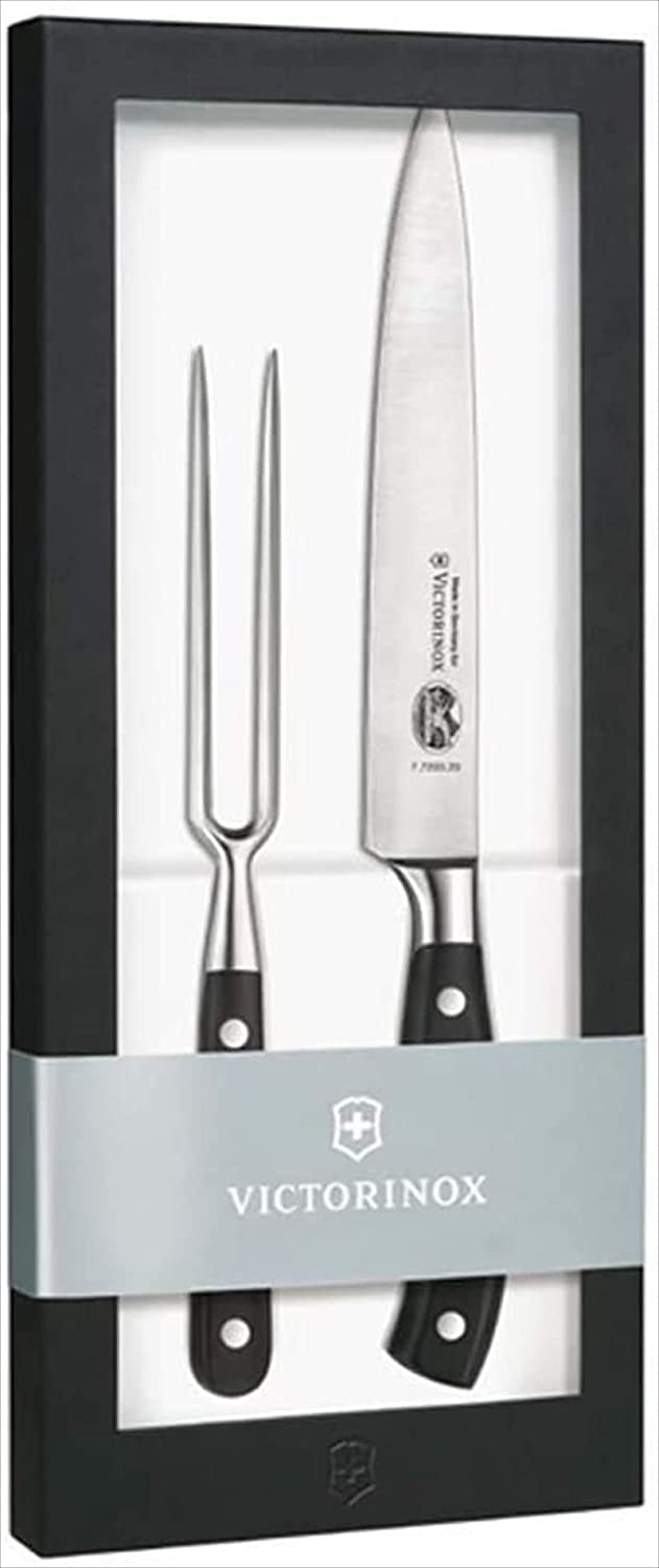 Victorinox Fully Forged Carving Set, Set of 2, Black