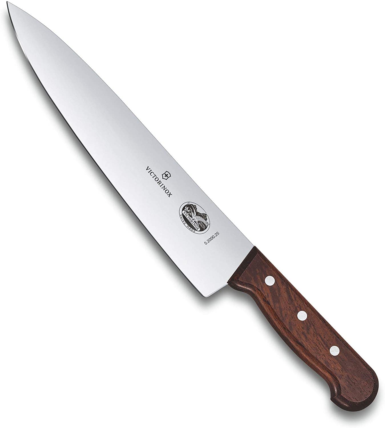 Victorinox Rosewood Kitchen Carving Knife with Wooden Handle Straight Blade 25cm Blade Length Swiss Made