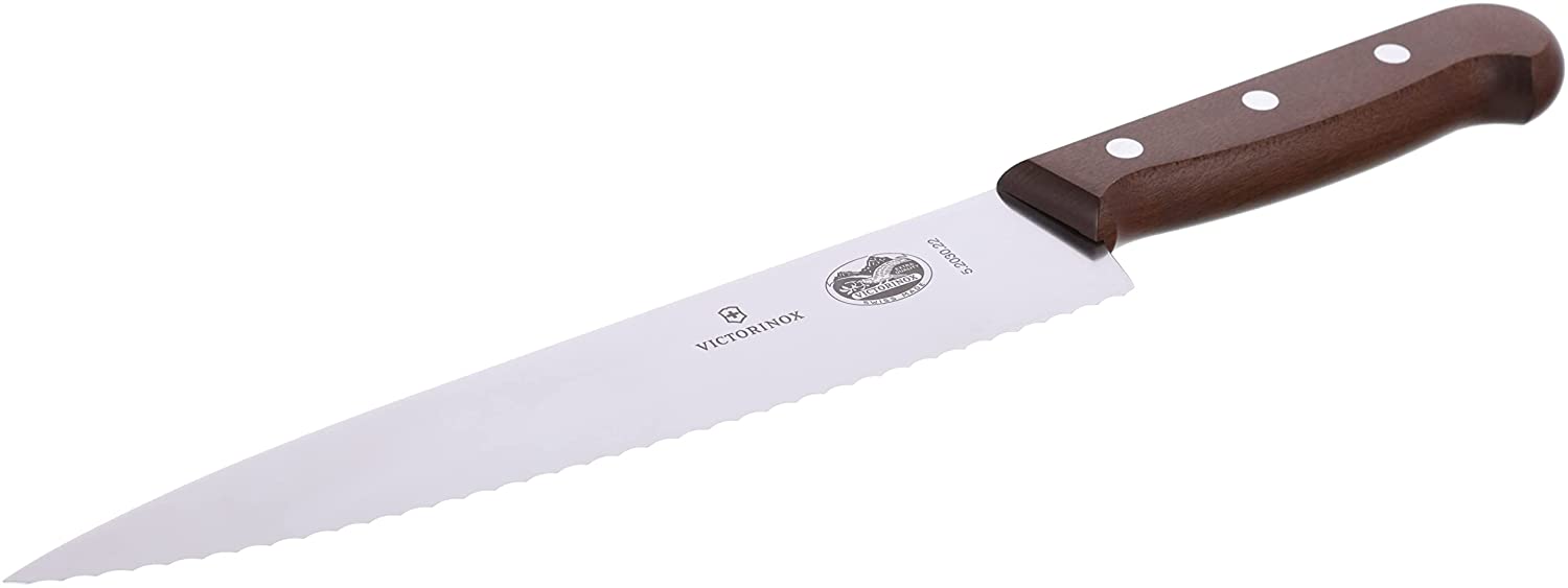 \'Victorinox Cutlery Carving Knife Serrated Blade Rosewood