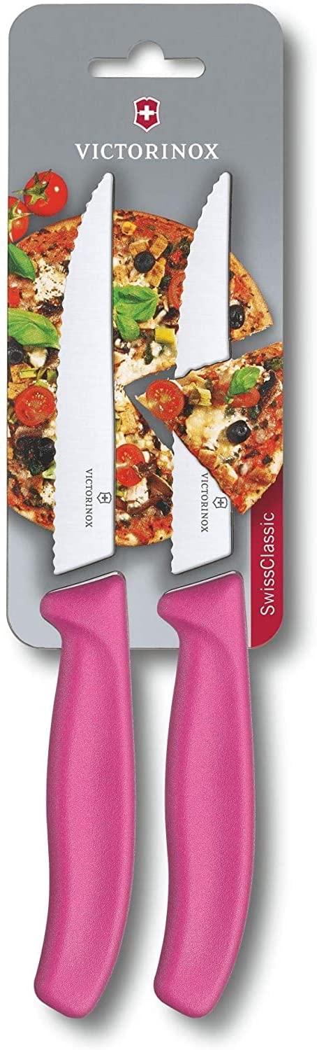 Victorinox Pizza Knife Pink SwissClassic with Waves 2 on Blister Pack