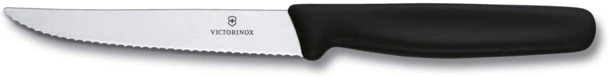 Victorinox 0 Steak Knives Pointed Black in Box of 20 Knives, White, 11 cm