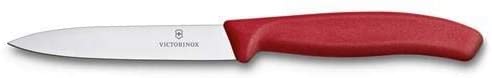 Victorinox Swiss Classic Kitchen Knife 10 cm (Medium Point, Ergonomic Handle, Dishwasher Safe) Red