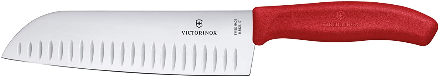 Victorinox Swiss Classic Santoku Knife, 17 cm, Red, Gift
