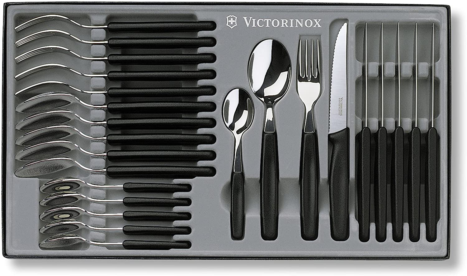 Victorinox - Table Cutlery Set 24 Pce Black Pointed