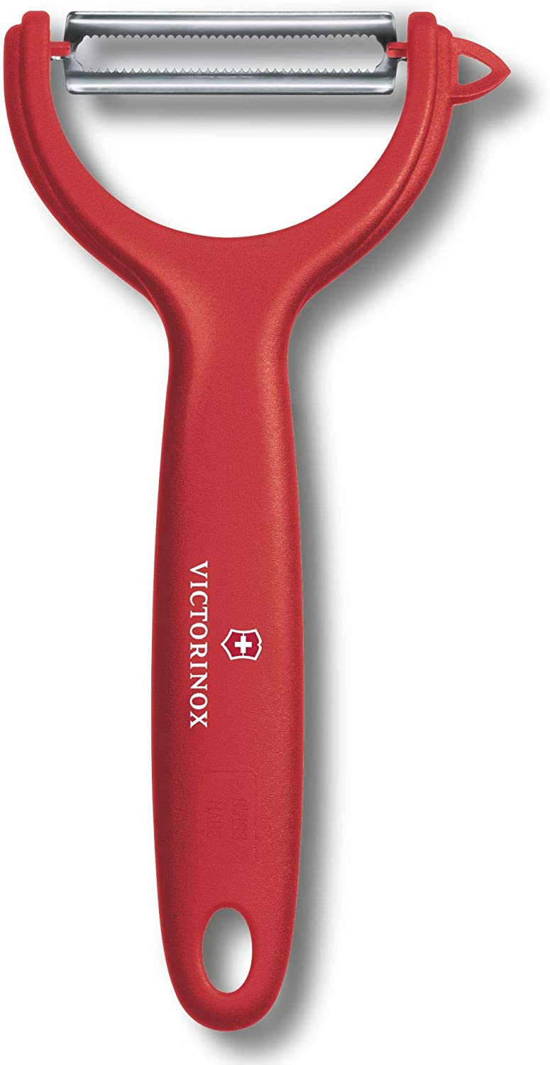 Victorinox Peeler for tomatoes, kiwi with serrated edge, double-edged, rust-proof, Swiss made, red