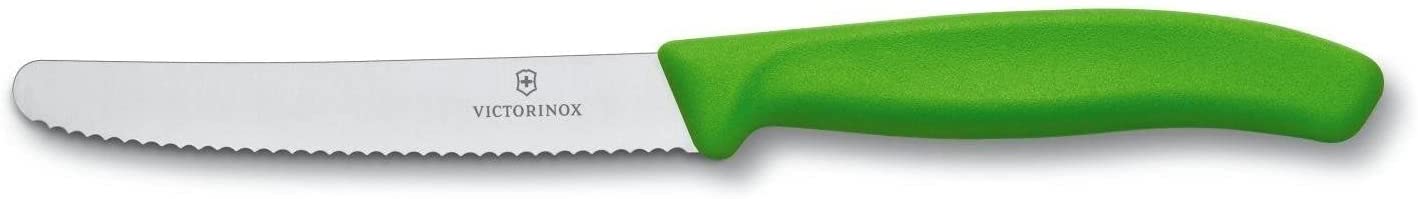 Victorinox Serrated Tomato and Sausage Knife 11cm Green