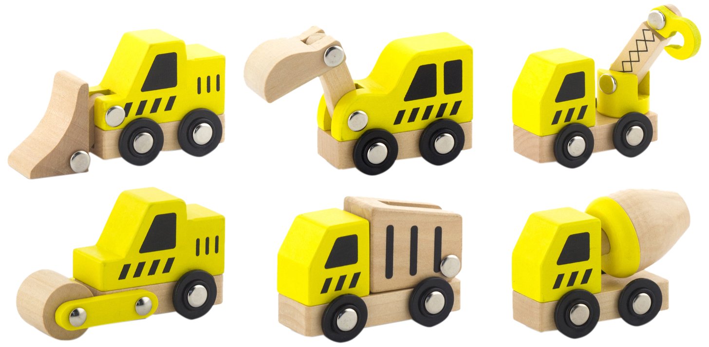 Viga Wooden Construction Vehicles Set Of