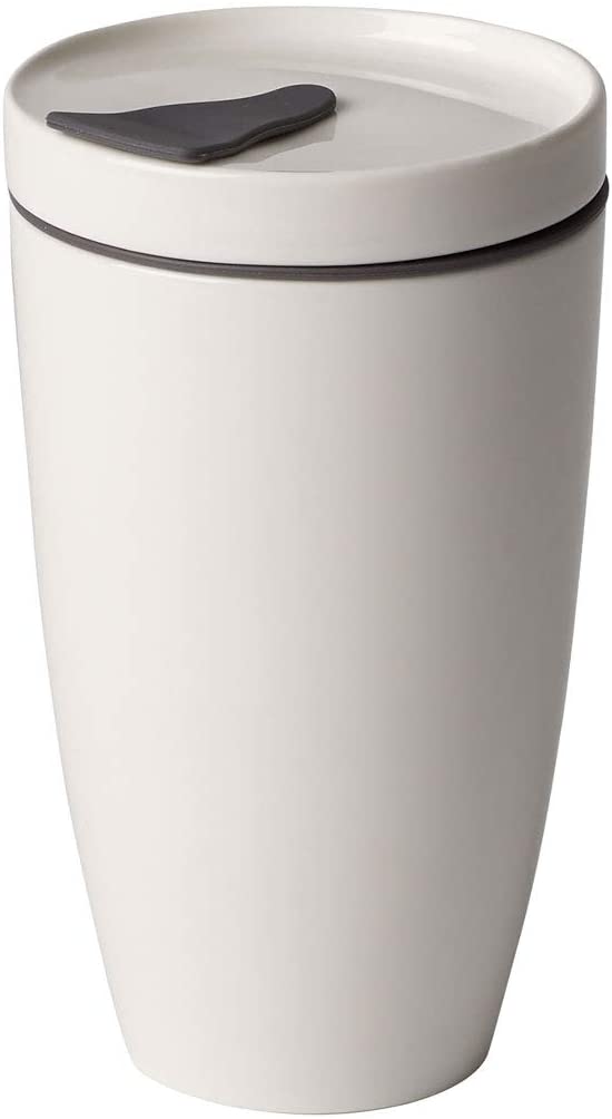 Villeroy & Boch To Go Coffee Mug, 350 ml Measured to the Brim, Premium Porcelain / Silicone, White, 15 cm