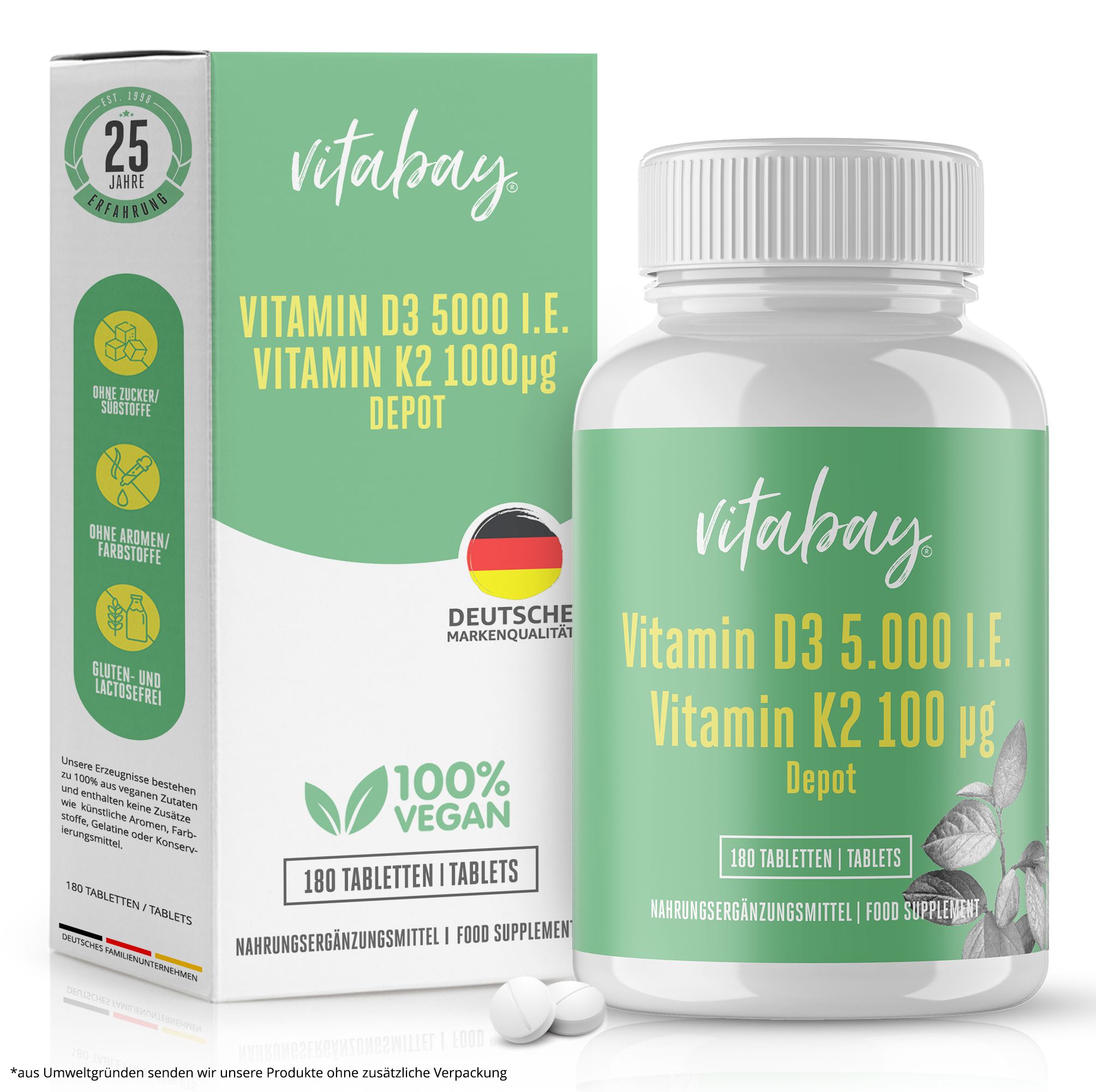 Vitabay vitamin D3 K2 5000 IE