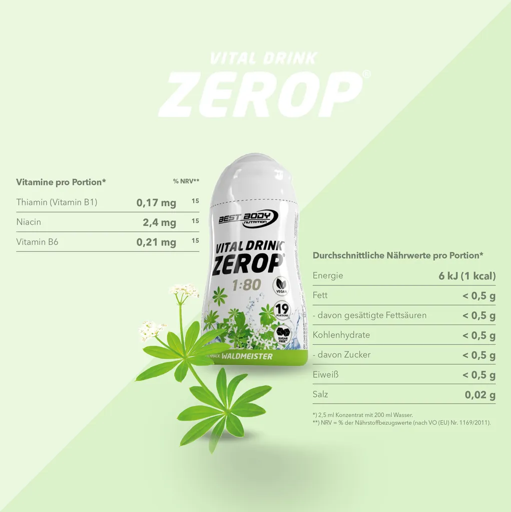 Vital Drink Zerop - Mix Tray - 6 x 48 ml Squeeze Flasche