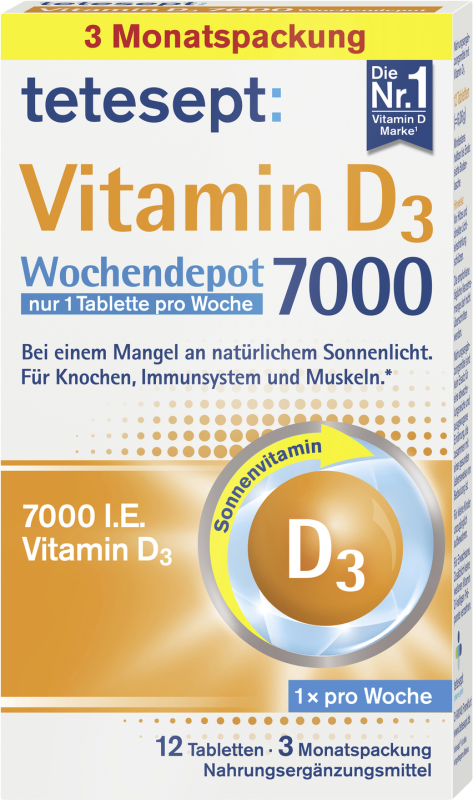 Vitamin D3 7000 weekly depot tablets