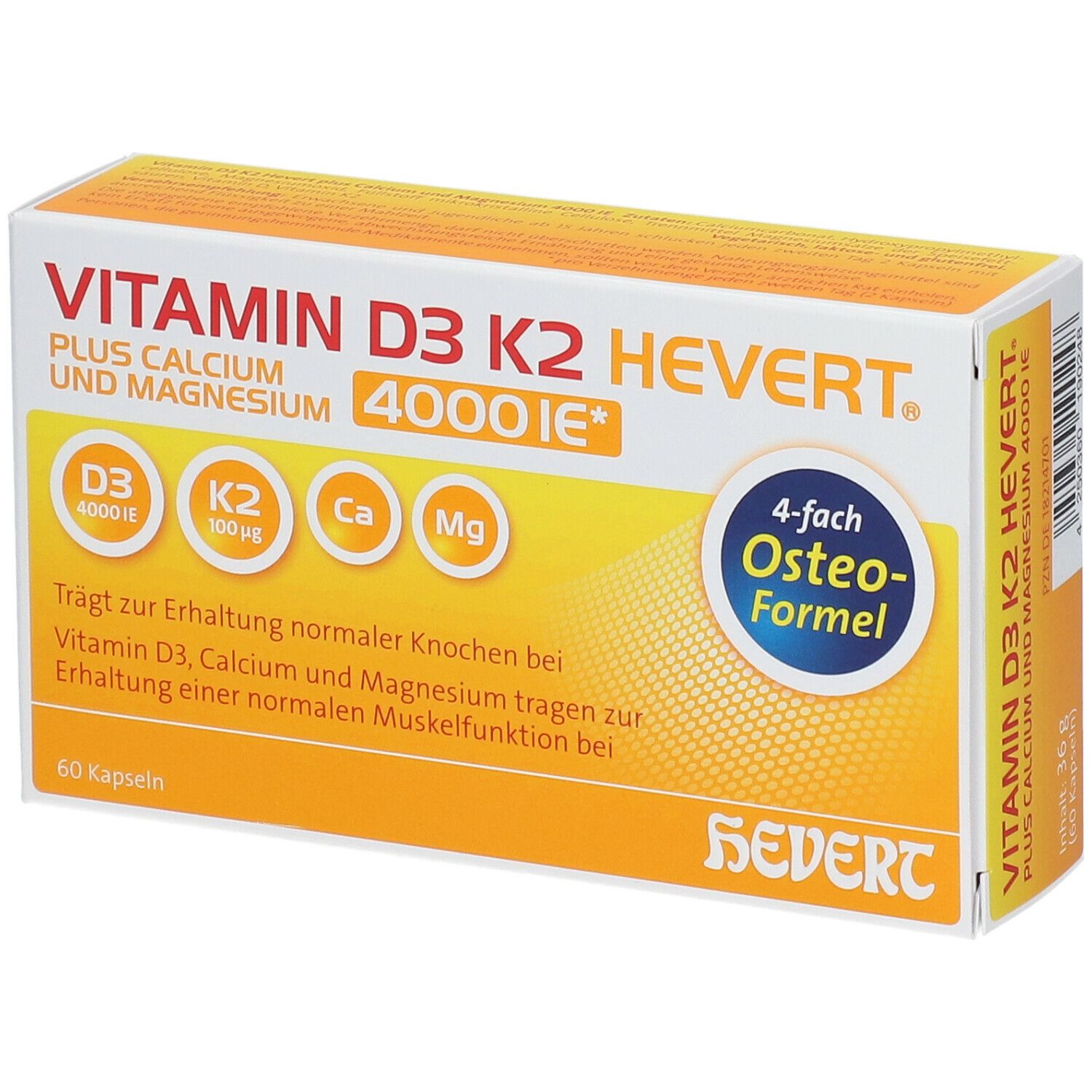 Vitamin D3 K2 Hevert® Plus Calcium and Magnesium 4000 IE