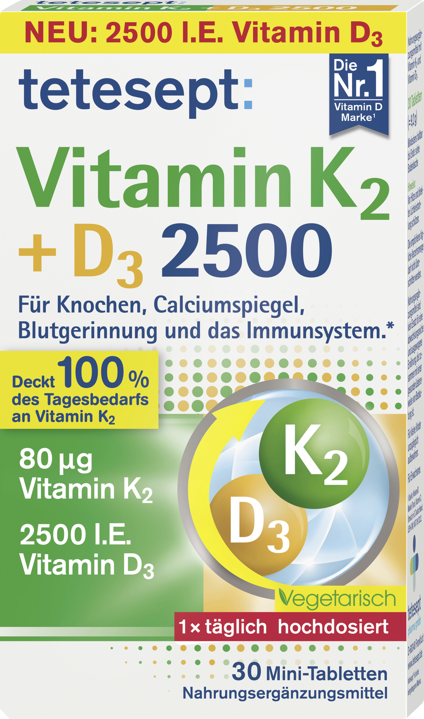 Vitamin K2 + D3 2500 mini tablets
