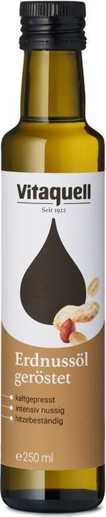 Vitaquell Erdnuss-Öl geröstet kaltgepresst - 0,25l x 6  - 6er Pack VPE