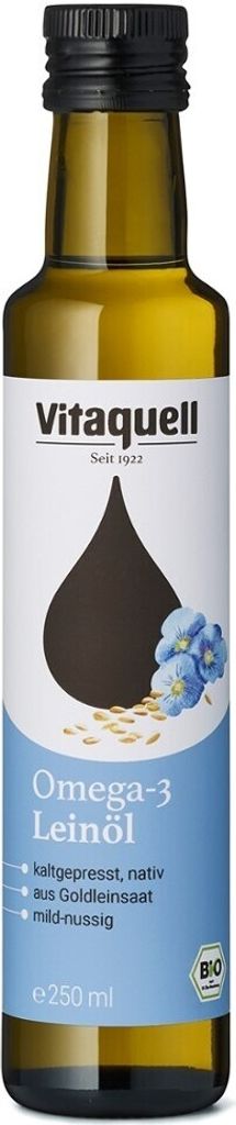 Vitaquell Omega-3 Leinöl aus Goldleinsaat nativ kaltgepresst -- 250ml