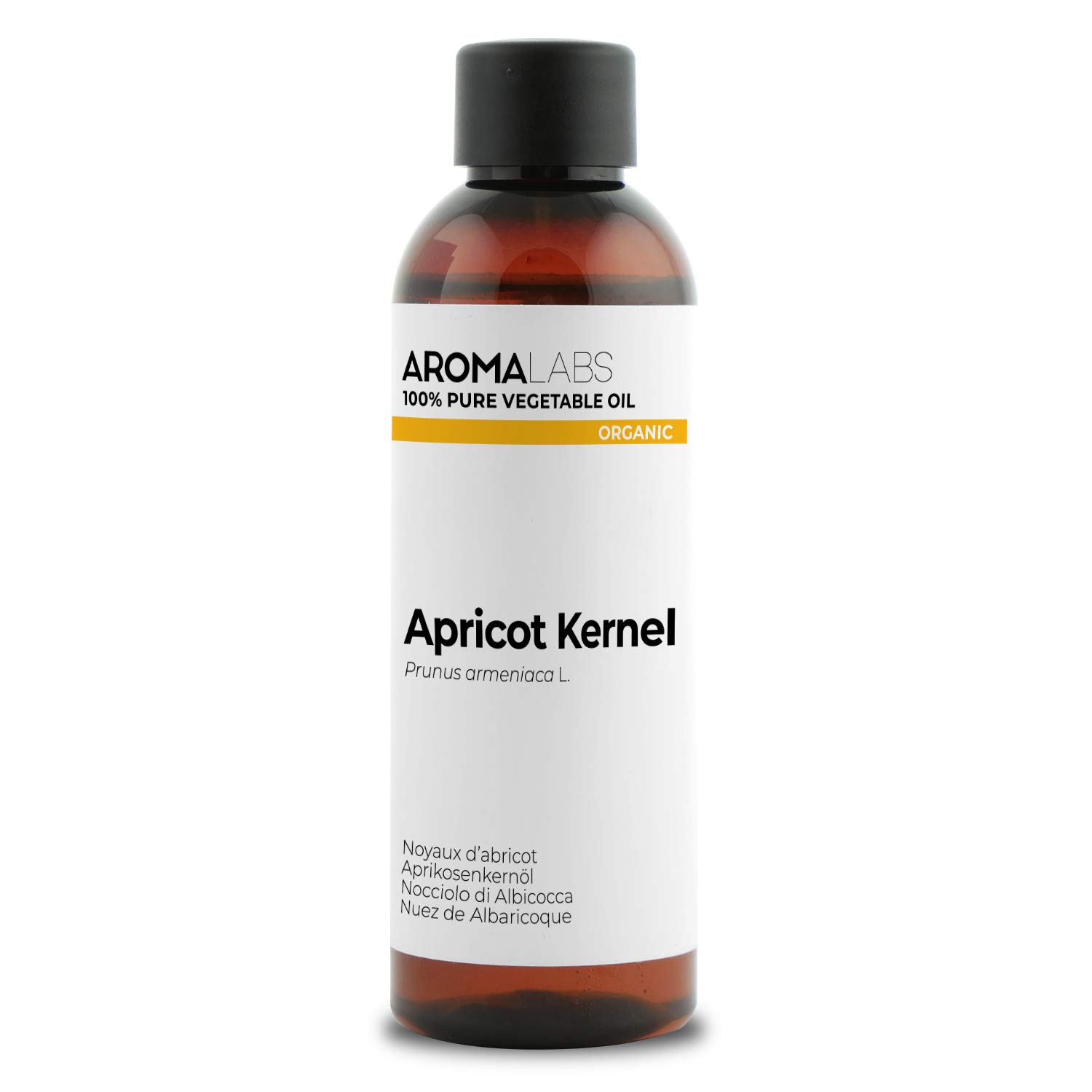 Organic Vegetable Apricot Kernel Oil, 100 ml, 100% Pure, Natural, Cold Pressed and AB Certified, Aroma LABS (French Brand)