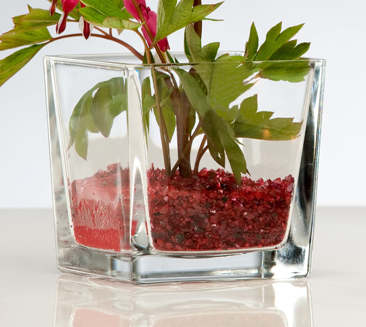 Sandra Rich Glass Vase Cube Glass Tealight Glass Lantern Vase Glass Cube Diameter 10 cm