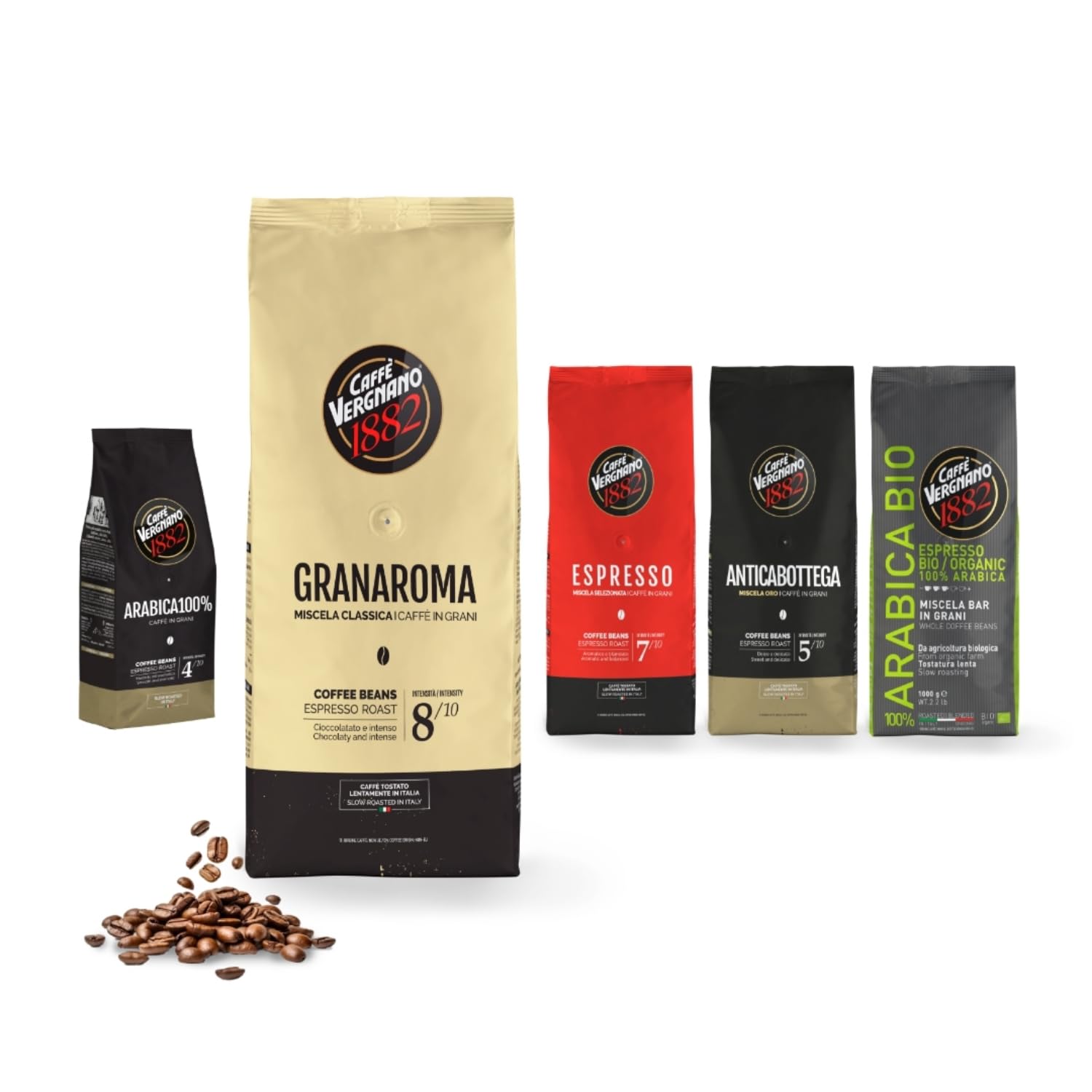 Caffè Vergnano 1882 Granaroma Coffee Beans - 1 kg (Pack of 2)