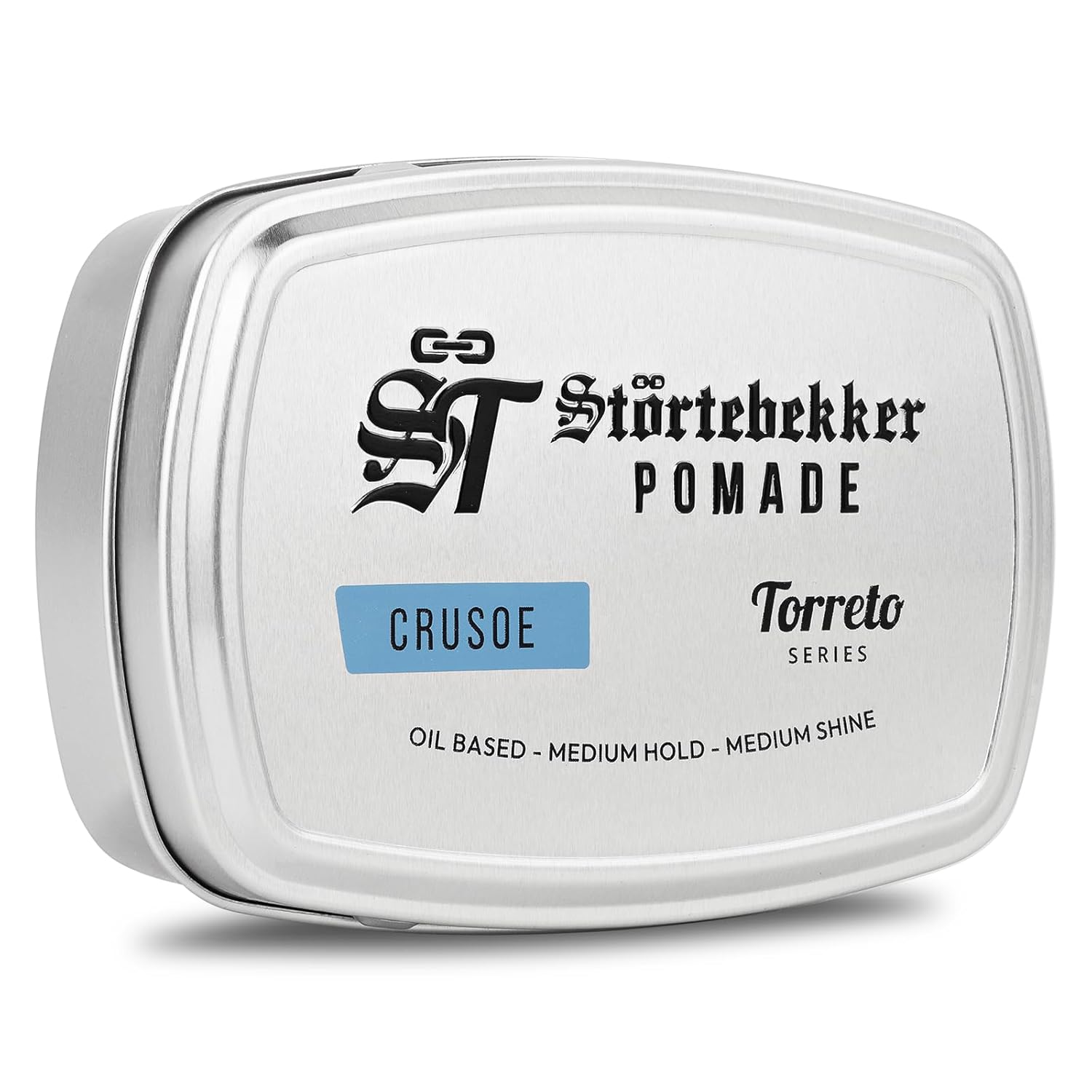 Störtebekker® Premium Pomade Oil-Based Crusoe - Men\'s \"Torreto Series\" Pomade - Medium Hold - Medium Shine - Hair Wax 125 ml - Barbershop Hair Pomade - Hair Styling Made in Germany