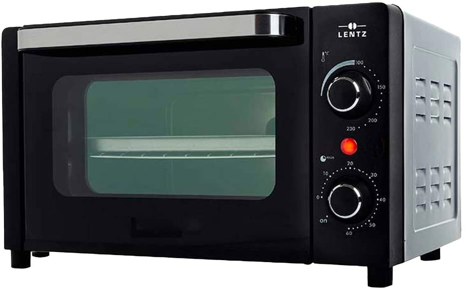 Livemore Mini Oven 12 Litres 1050 Watt with Baking Tray Grill Rack Timer and Temperature Regulator 0-230 °C Table Oven Pizza Oven (Silver)