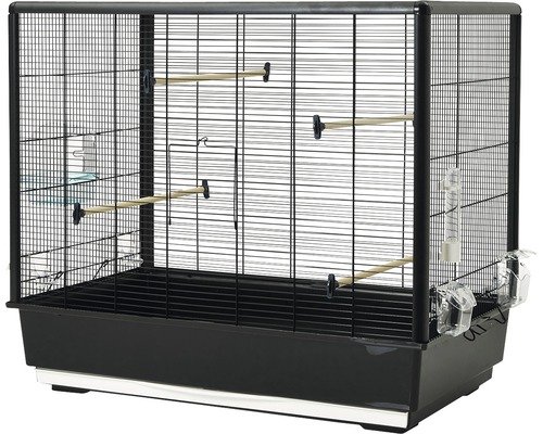 Bird cage SAVIC Primo 60 Knock Down including feeding bowl, bath, drinking bowl, perches 80x50x70 cm black