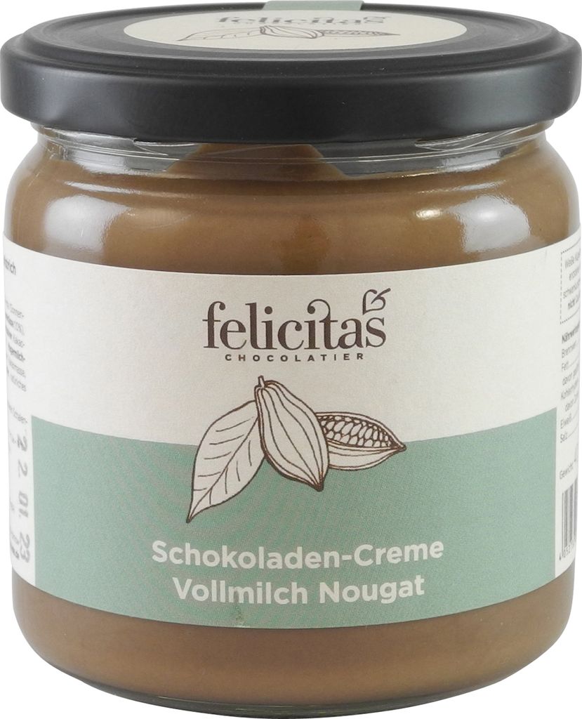 Vollmilch-Nougat Schokoladen-Creme von der Confiserie Felicitas (400 g)