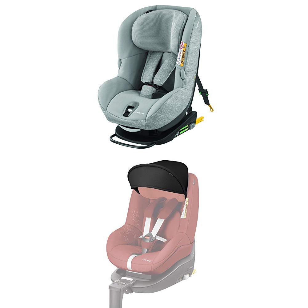 Maxi-Cosi MiloFix Reboarder Child Seat, Group 0+ /1 (0-18 kg), Car Seat with Isofix With Sun Canopy