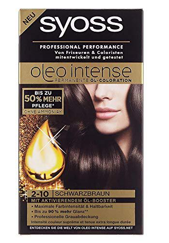 Syoss Oleo Intense Coloration 2-10 Black Brown Pack of 3 x 115 ml