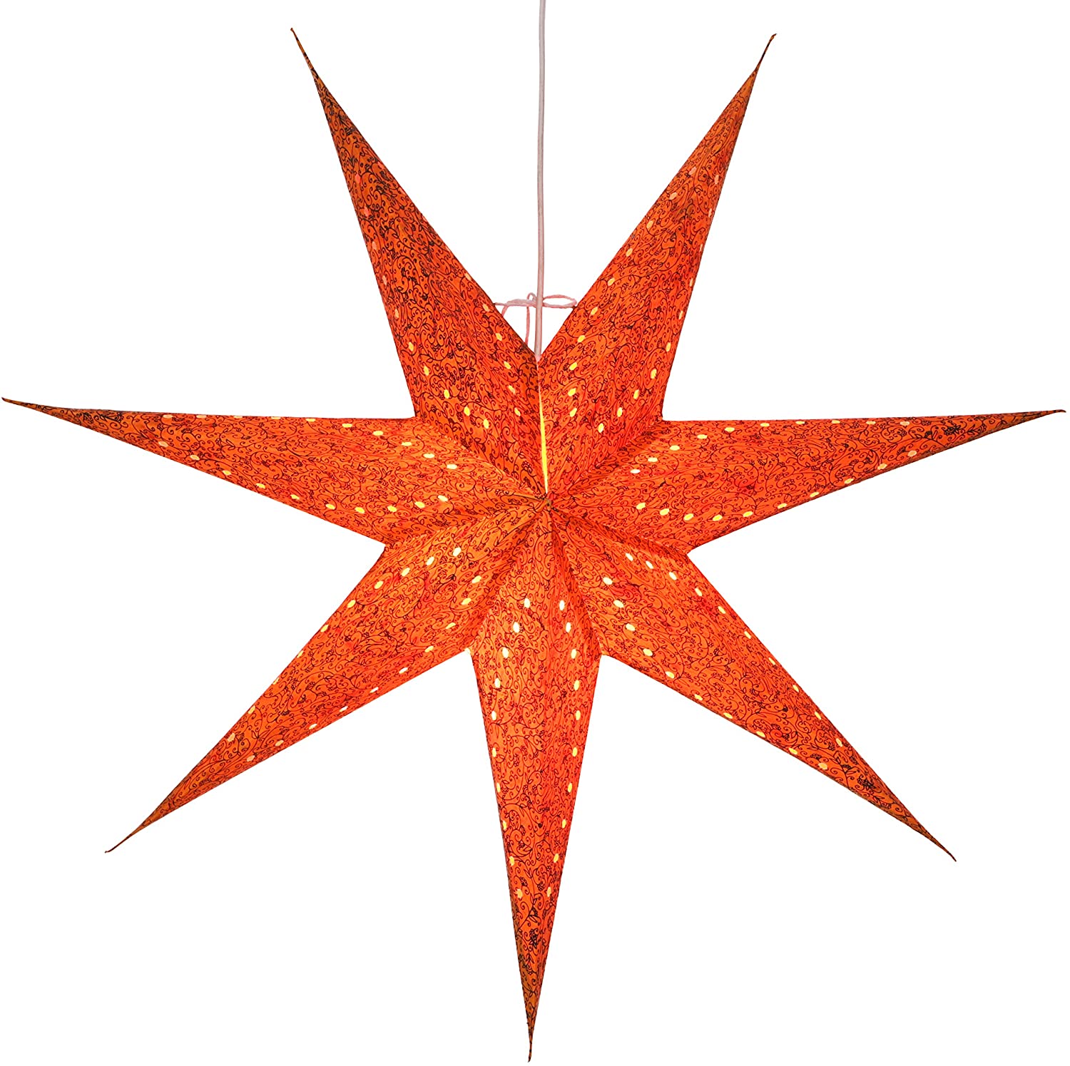Guru-Shop Foldable Advent Light Paper Star 60 Cm-Platon 7 Nature Star Windo