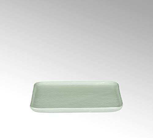 Lambert - Plate, cake plate, dessert plate - Piana - square - stoneware - Celadon - 21 x 21 cm - 1 piece