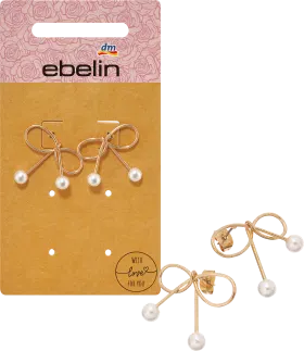 ebelin earrings loop shape, gold look, 2 pcs