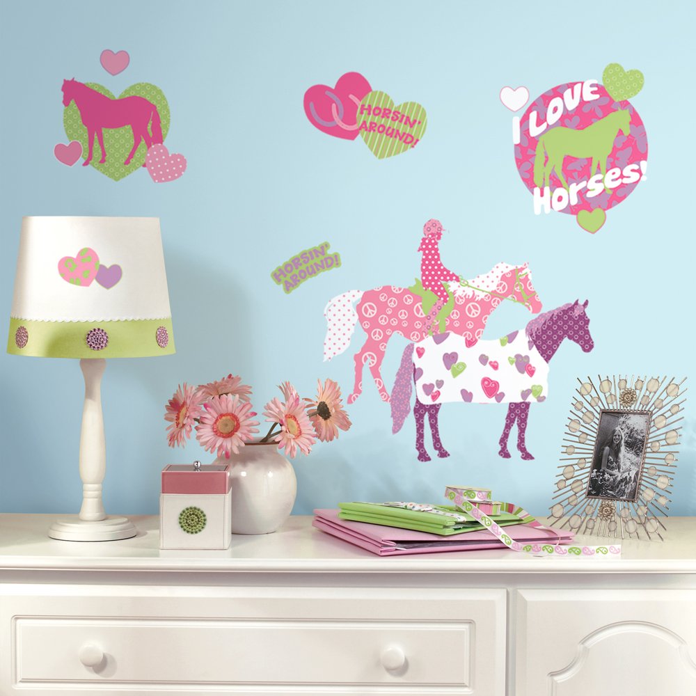 Roommates Repositionable Childrens Wall Stickers Horse Crazy