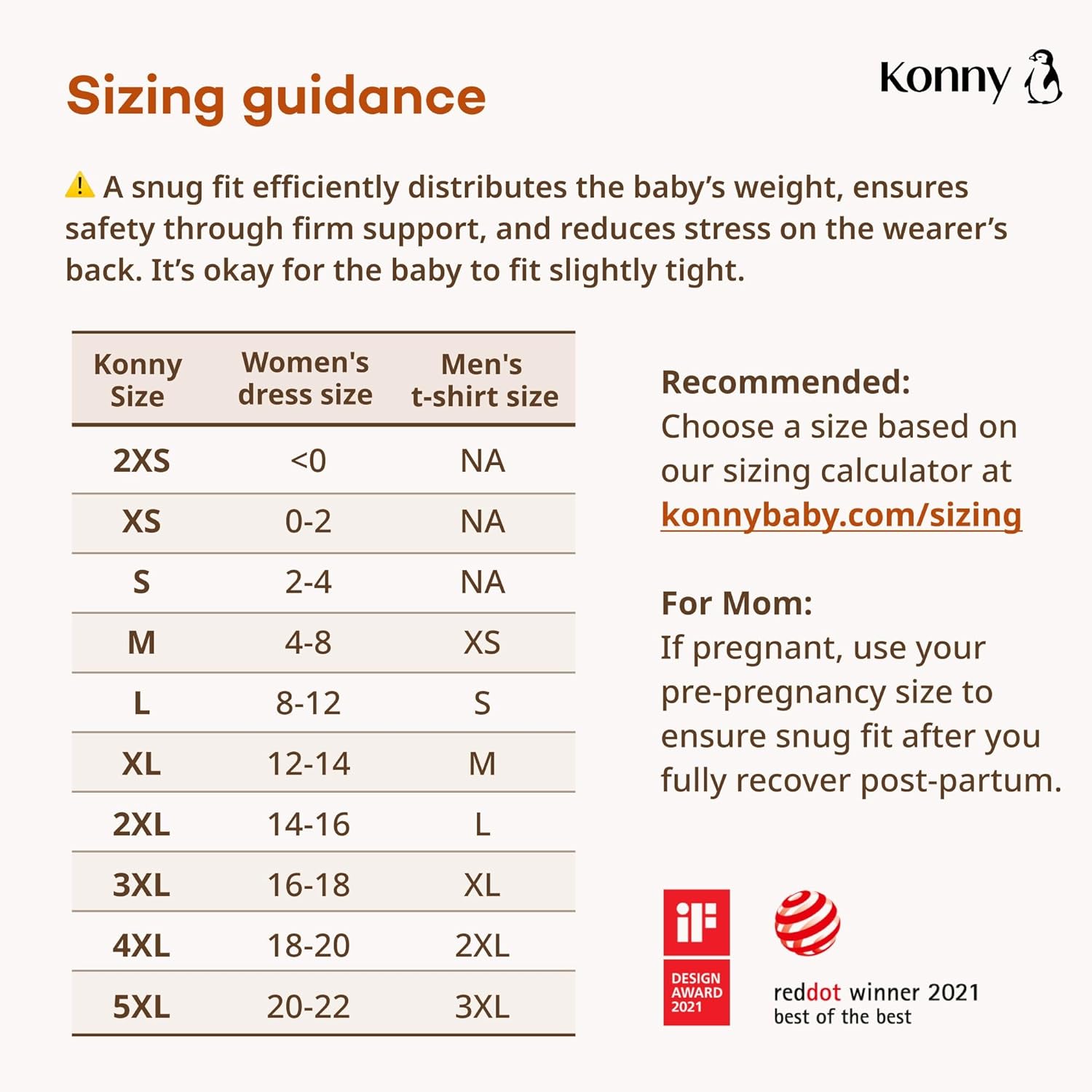 Konny Original Elastech Baby Carrier - Custom Fit Baby Carrier, Hassle-Free, Easy to Carry Baby Carrier, Perfect for Newborns up to 20 kg (Beige, 3XL)
