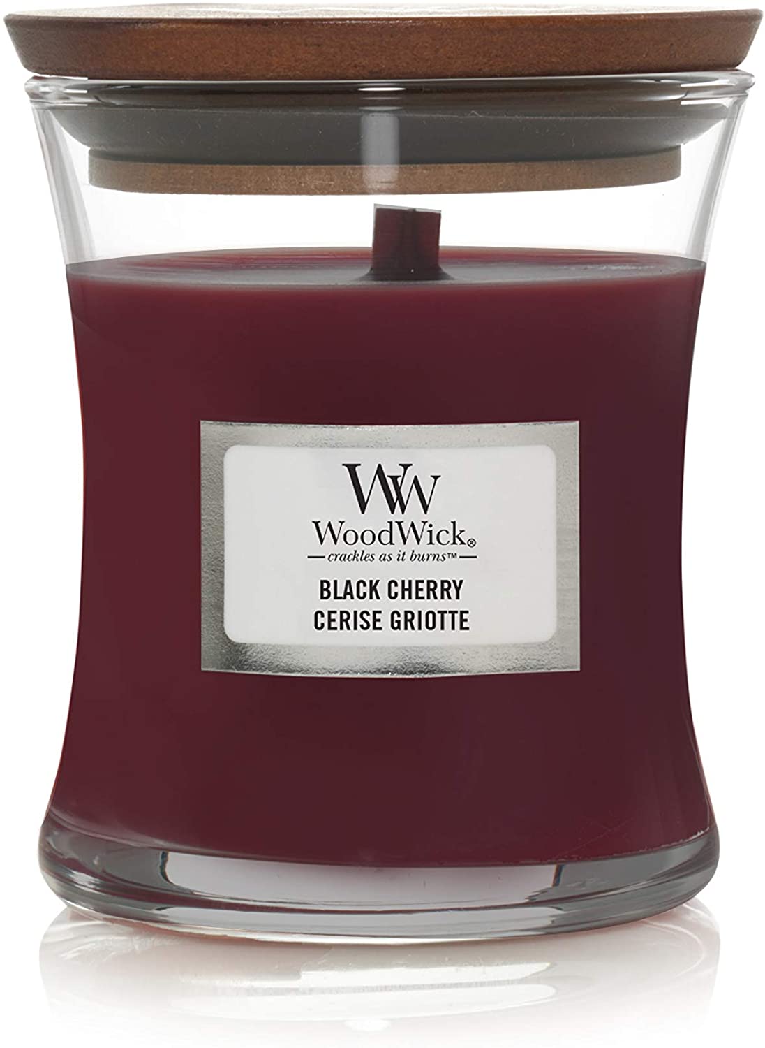 Medium Woodwick Scented Candle In Hourglass, Applewood