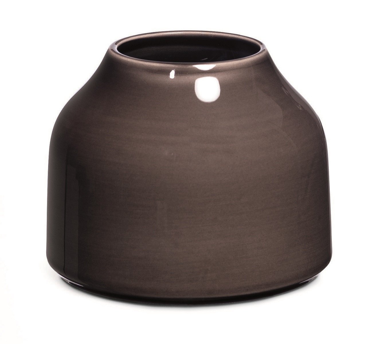 Kohler Vase Round, Brown, Ceramic, Height 10 Cm