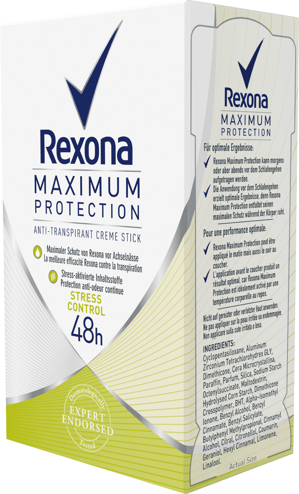 Rexona Maximum Protection Deo Cremestick Stress Control Anti-Transpirant, 45 ml