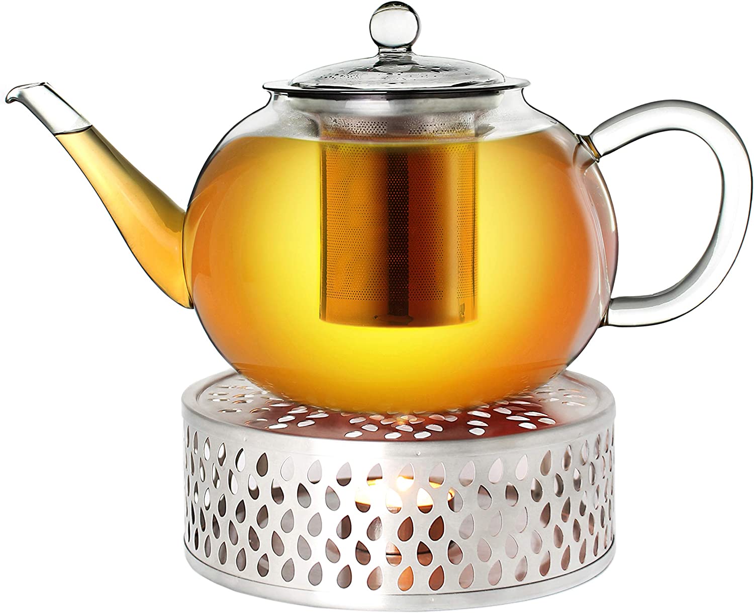 Creano Stainless Steel Tea Warmer with Tea Light Holder Tea Cosy Coffee Warmer Tea Light Suitable for All Teapots Tea Warmer 