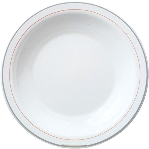 Arcoroc Valerie Soup Plate, Pink/Grey Line Patterns White – Ø 225 mm – Opal Glass Set of 6