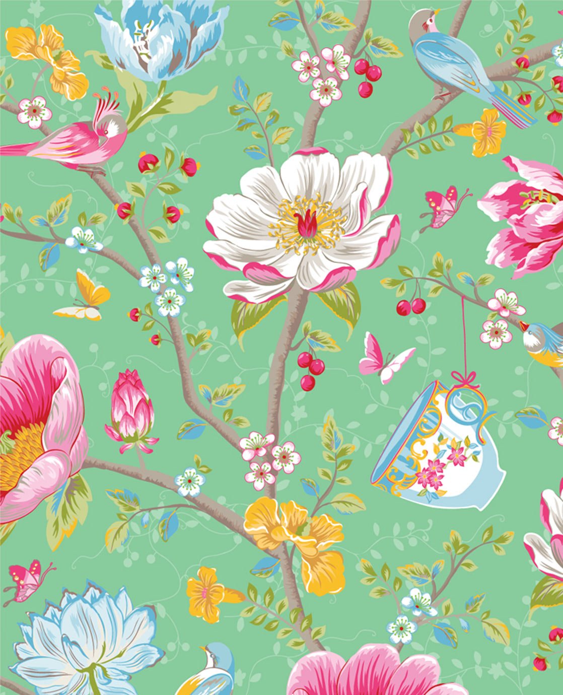 Pip Studio Wallpaper Chinese Garden Green 341005