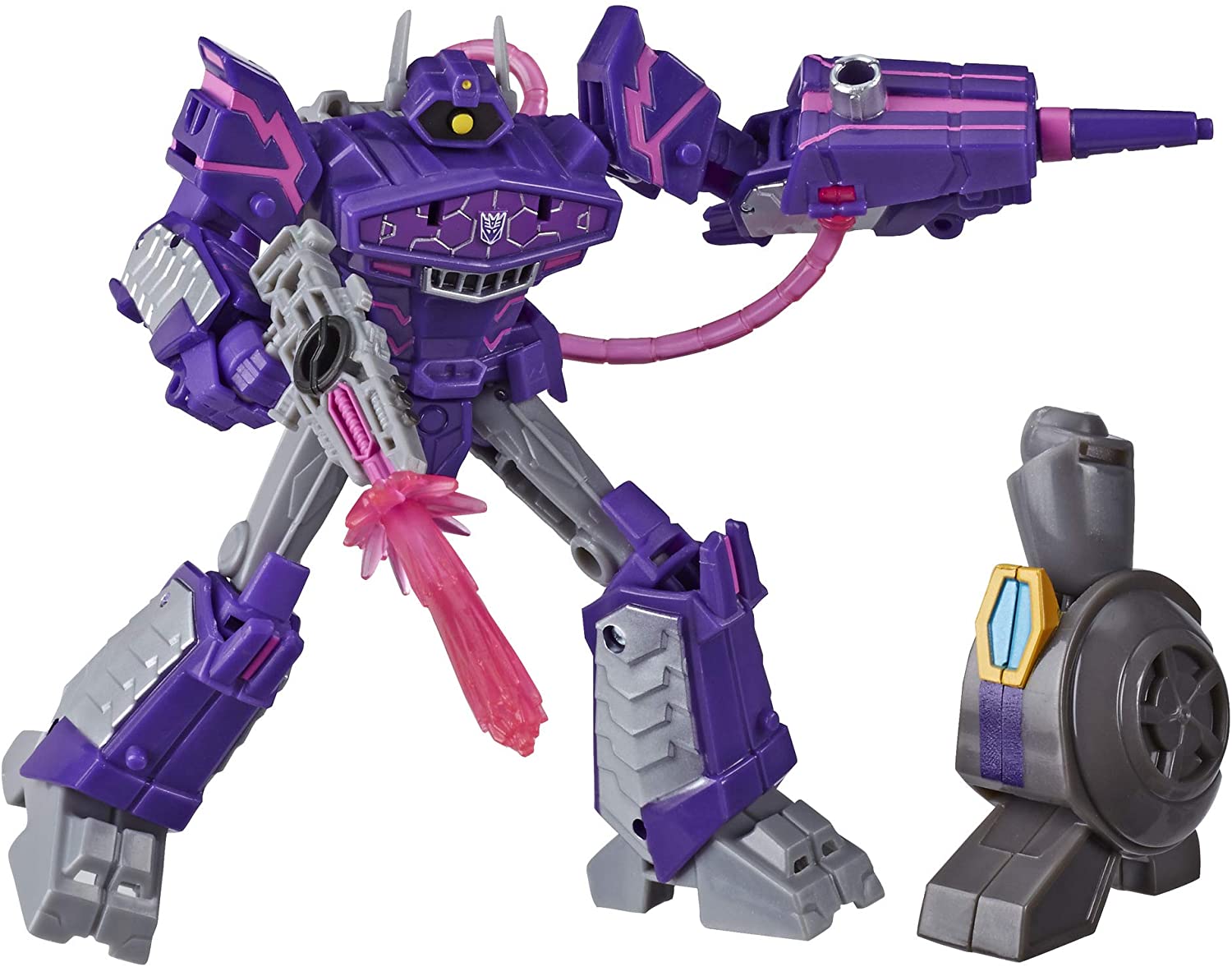 Transformers Toys Cyberverse Deluxe Class Shockwave Action Figure, Shock Bl